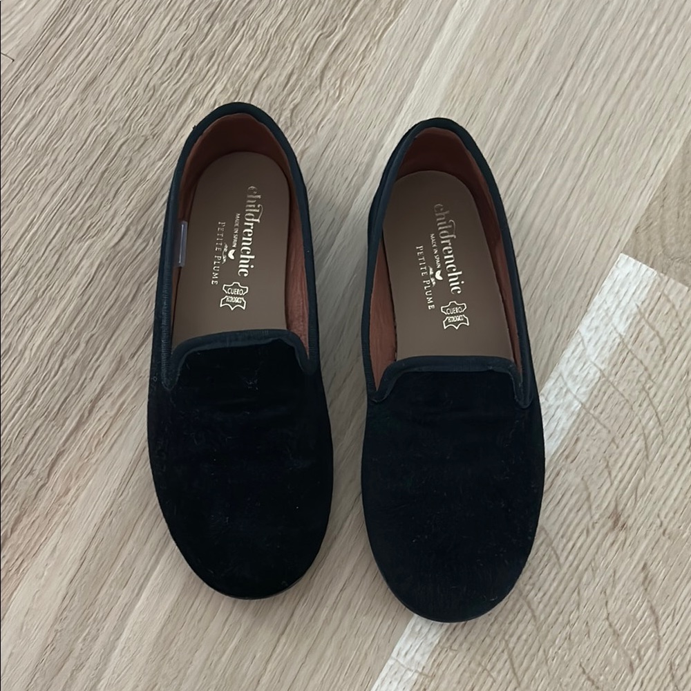 Childrenchic Black Velvet Smoking Slipper